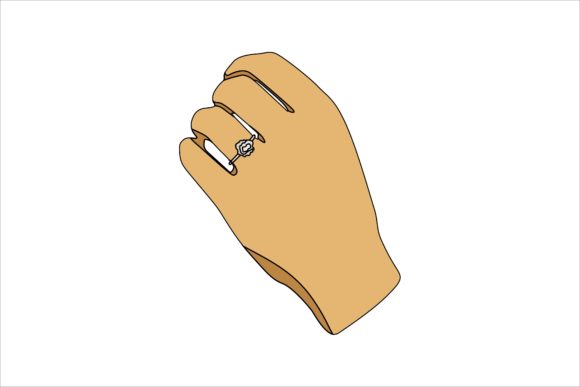 Capturing Elegance: The Wedding Ring on Pretty Hand Illustration