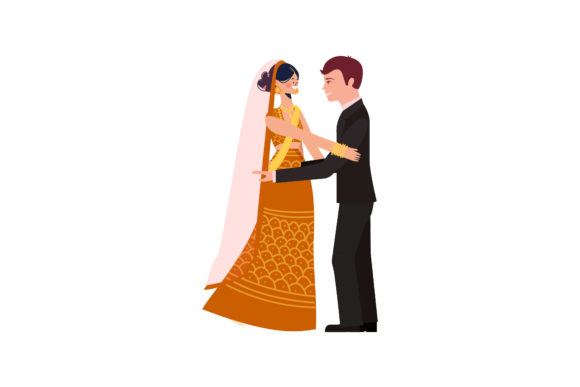 Capturing Romance: Using Wedding Couple Character Art in Design