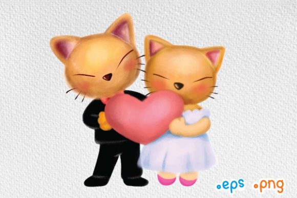 Cat Cartoon Wedding Character: A Playful Typeface for Modern Designers