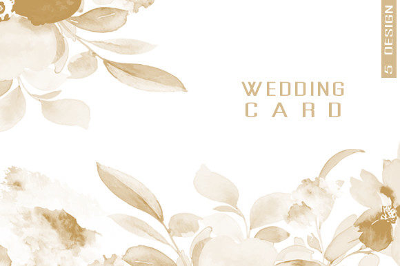 Elegant Wedding Card Coffee Color, 5 Set Design for Invites