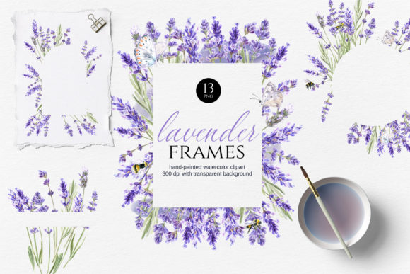 Elevate Your Brand with Lavender Frames Clipart & Wedding Invites