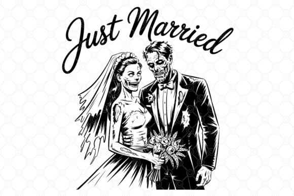 Just Married SVG, Zombie Wedding: Dark Humor for Designers