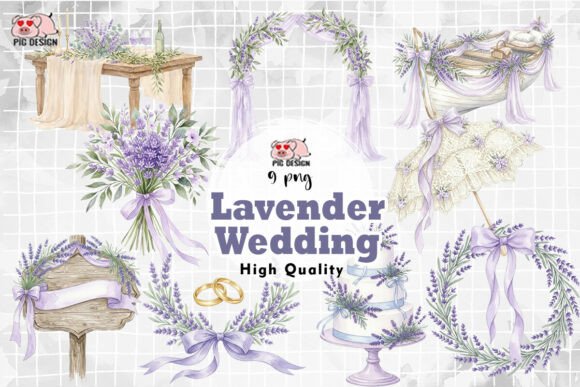 Lavender Wedding Pack PNG: Your Design Asset for Elegant Projects