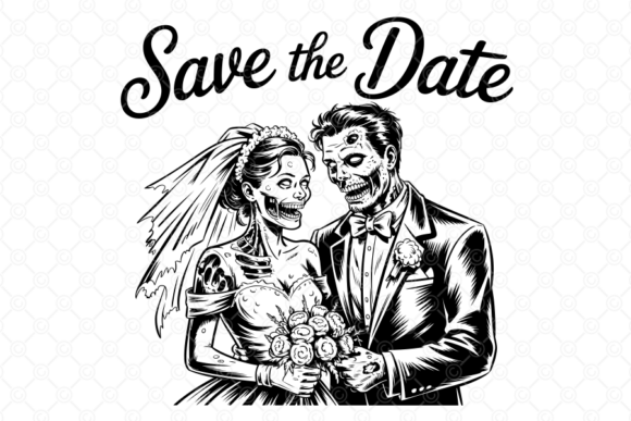 Undead Elegance: Using the Zombie Wedding 01 Save the Date SVG