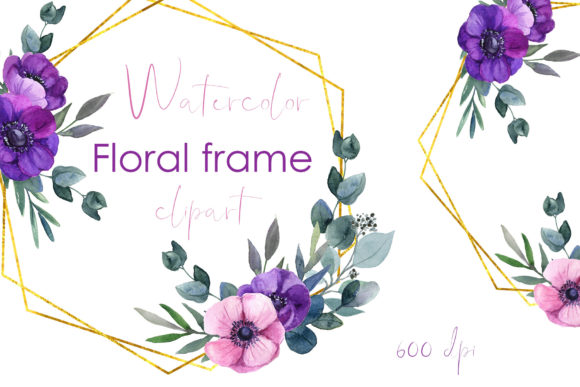 Watercolor Flower Clipart Wedding Anemon: An Artistic Asset for Modern Design