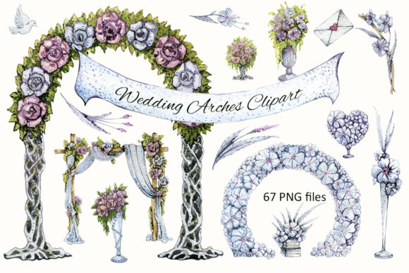 Watercolor Wedding Arch Clipart: A Designer's Essential Set