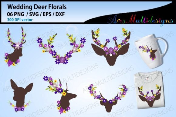 Wedding Deer Floral Set: Crafting Elegant SVG Designs