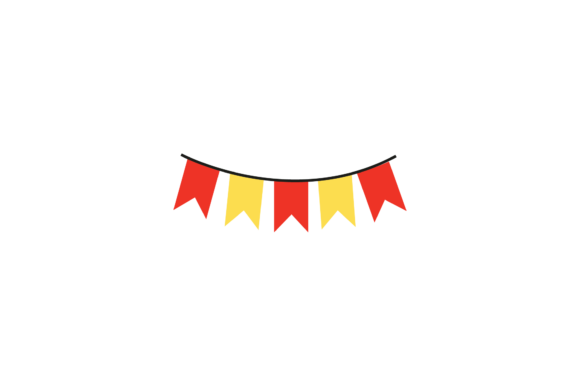 Wedding Flag Red Yellow Icon Svg: Bold Boho Design Assets