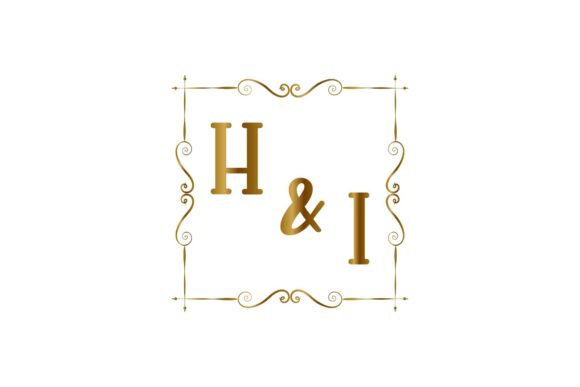 Wedding Name Initials Decoration H & I: A Modern Monogram
